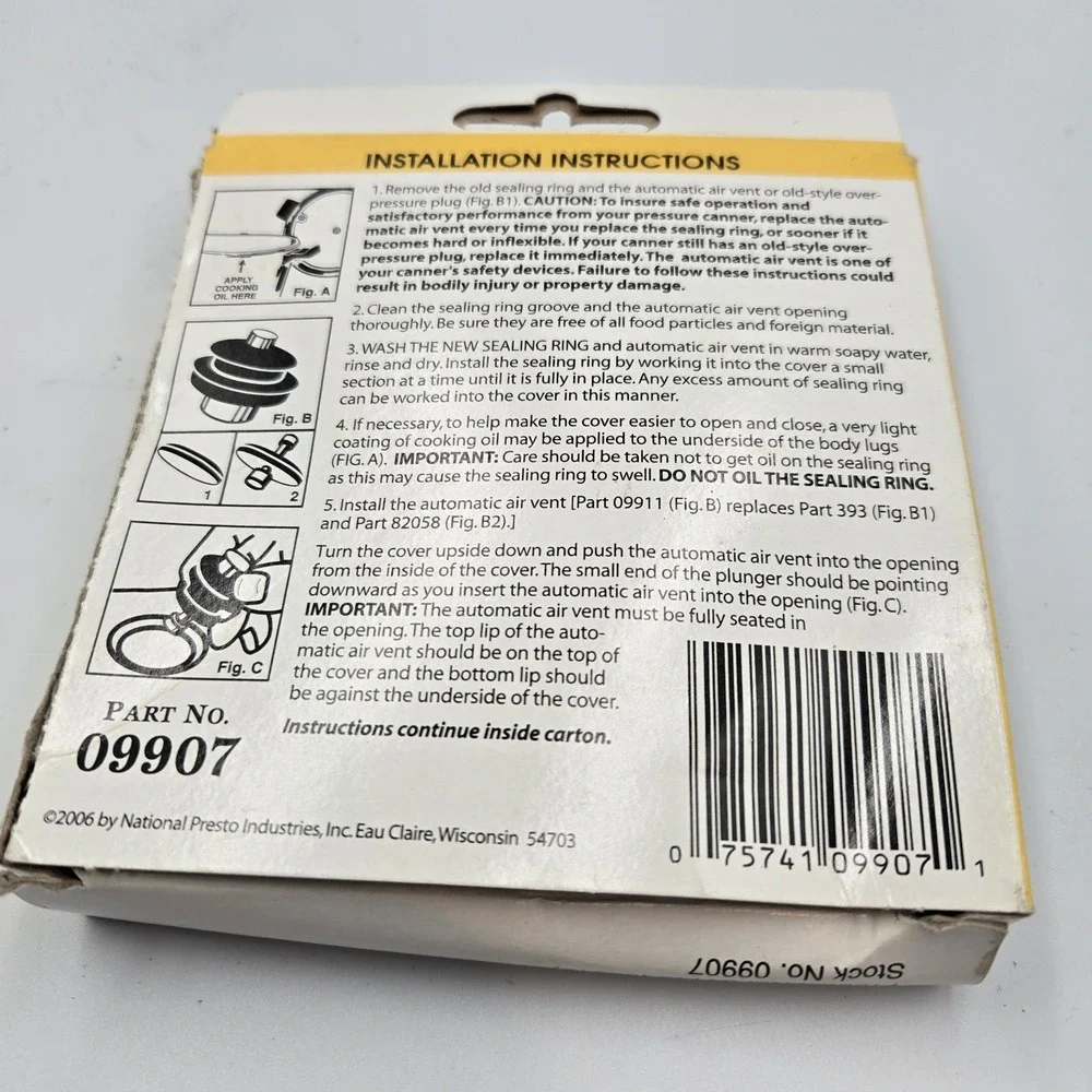 09907 - Sealing Ring‎ Gasket for Presto Pressure Cooker Multiple Models